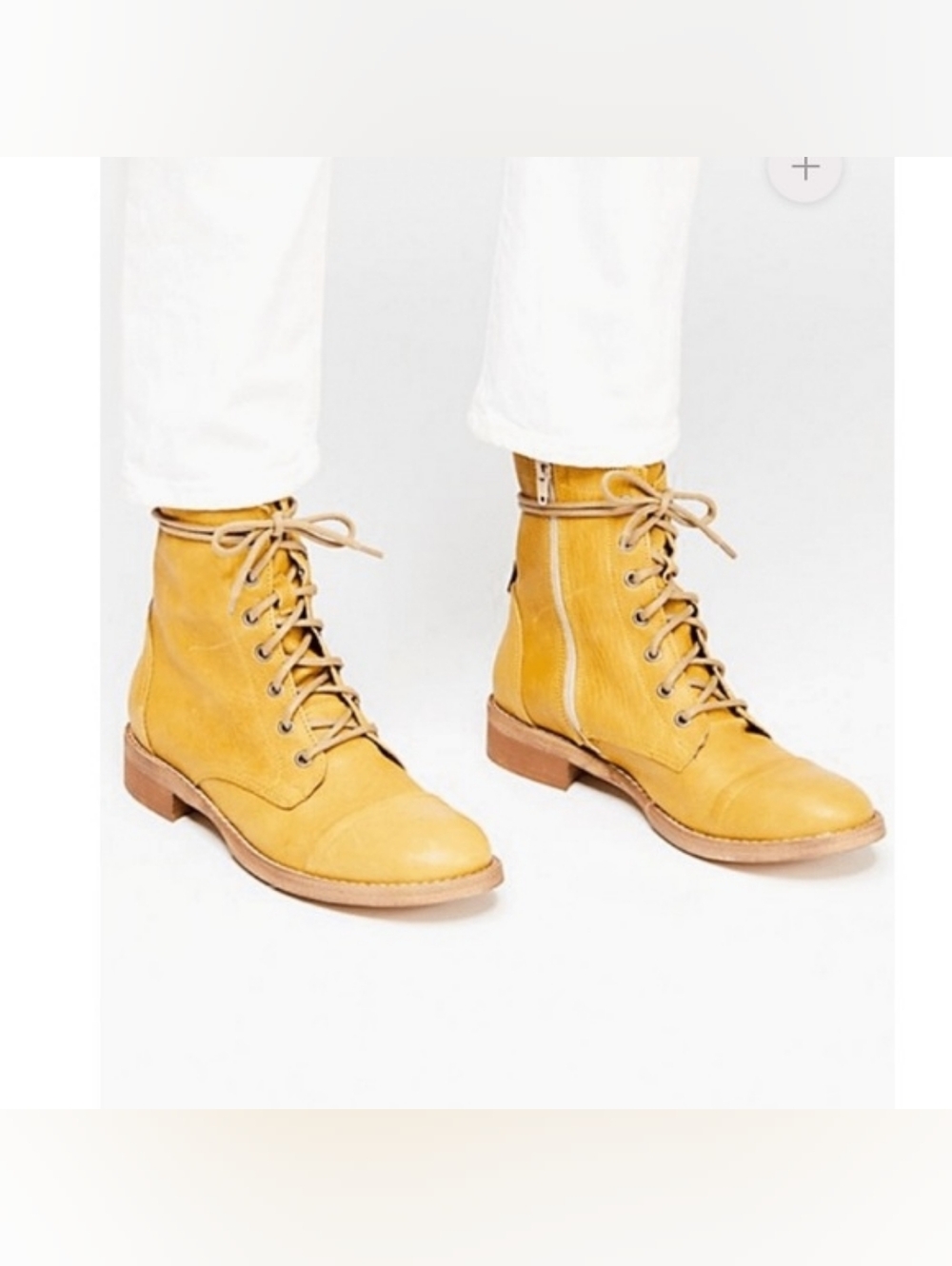 Free People Portland Campus Lace Up Booties Banana Tan - Picture 9 of 11